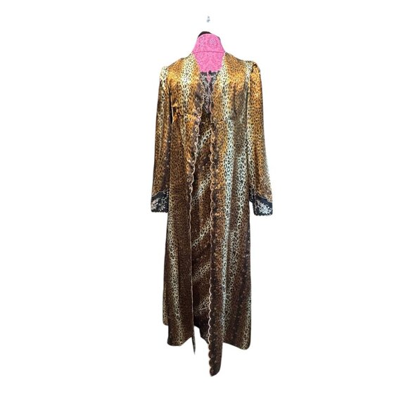 Kim Rogers Leopard Print 2-Piece Set Medium Intimates Robe & Nightgown - Picture 6 of 14